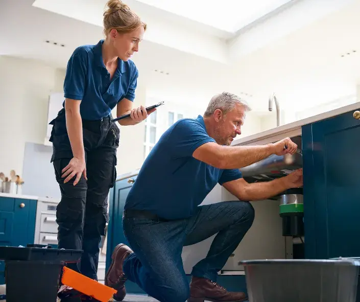 A homeowner organizes appliance manuals, warranty documents, and receipts into a home binder