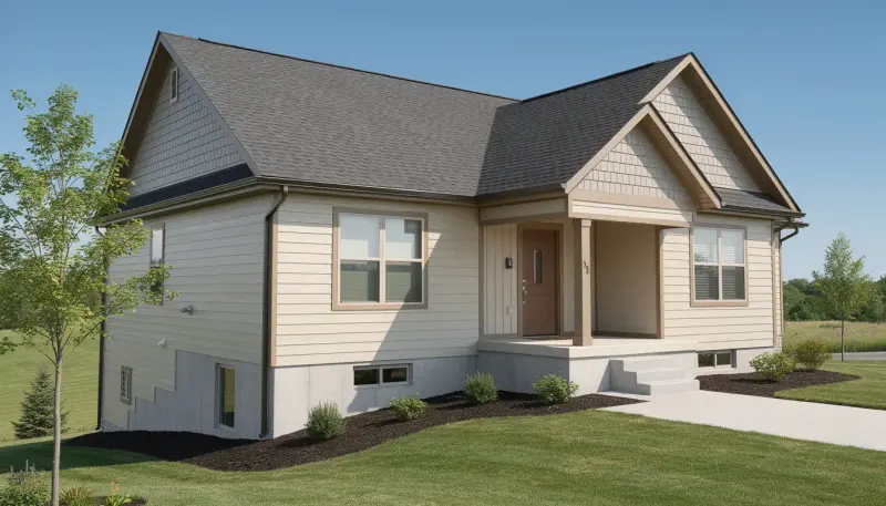 The image depicts the exterior of a residential home, highlighting the roof, foundation, and siding, which are key aspects often examined in a home inspection report for potential issues. This visual serves as a reminder of the importance of maintaining these elements to avoid costly problems in the future.