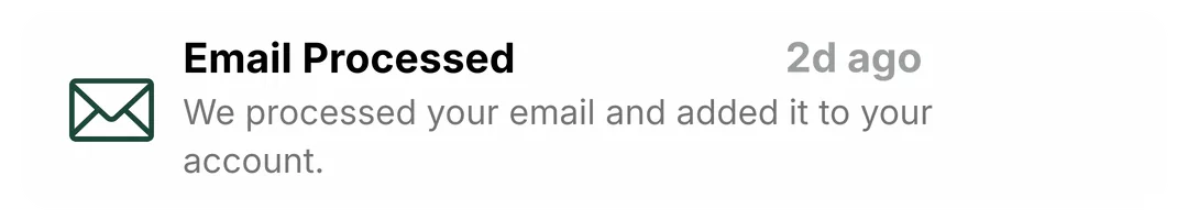 HouseFacts notice: a forwarded email filed to your home record